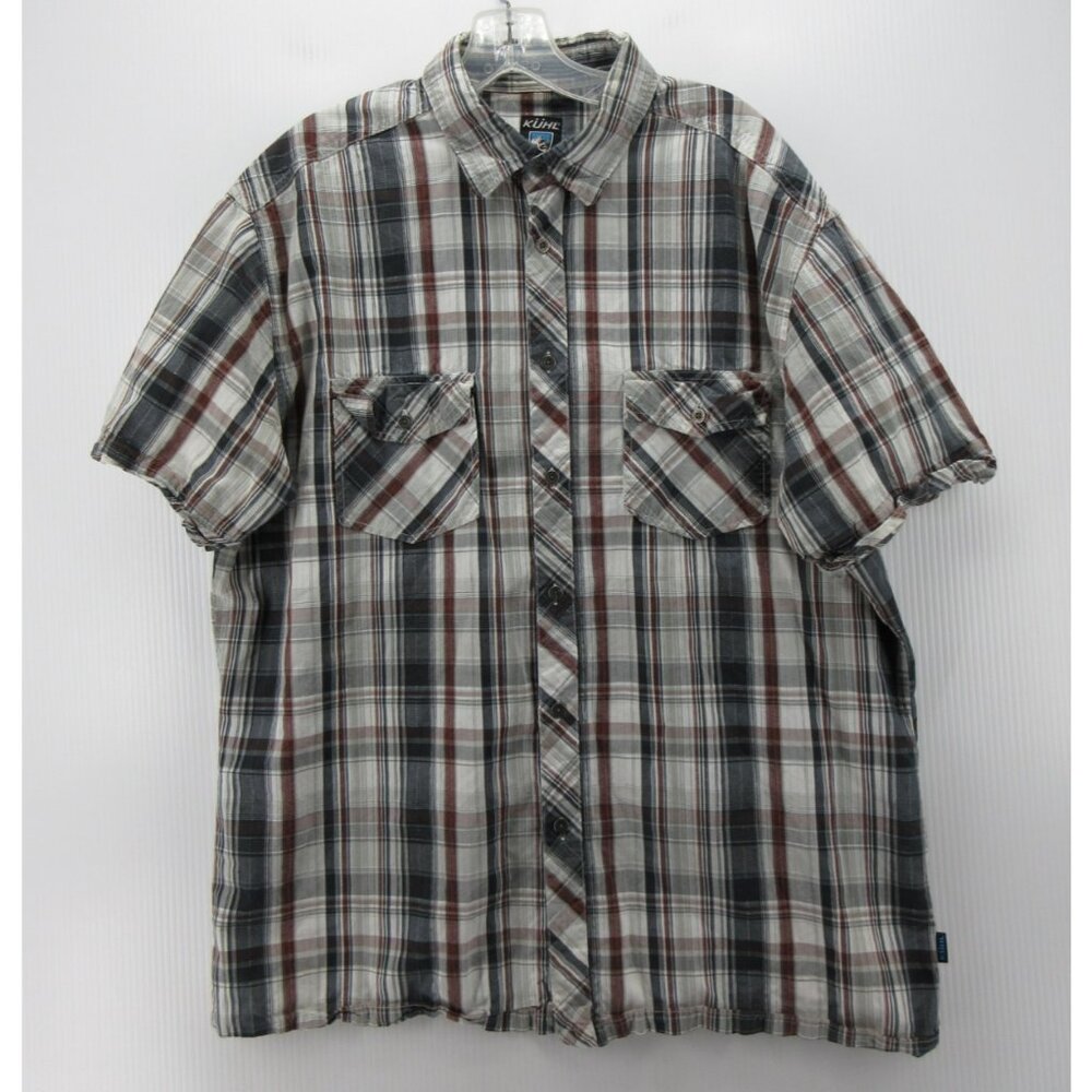 Kuhl Shirt XL Suncel Hiking Button Up Performance Travel Plaid Tencel